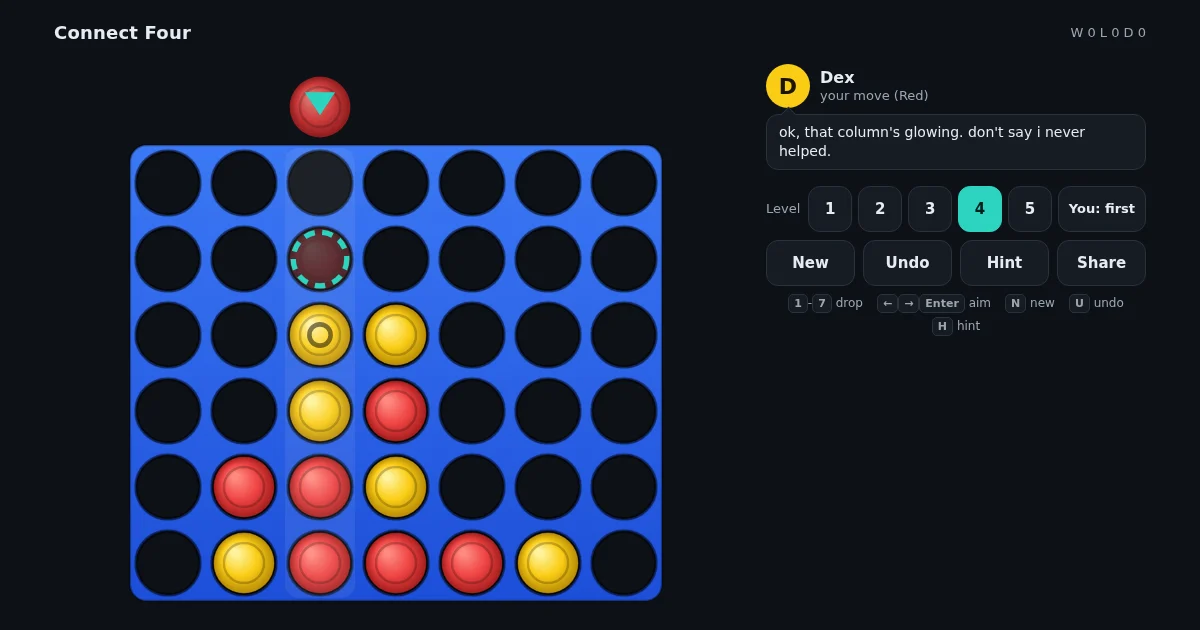 Connect Four vs Dex